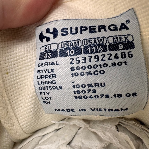 Superga‎ Canvas Sneakers Trainers Casual Comfortable Shoes Women's Size US 10 - Picture 2 of 10